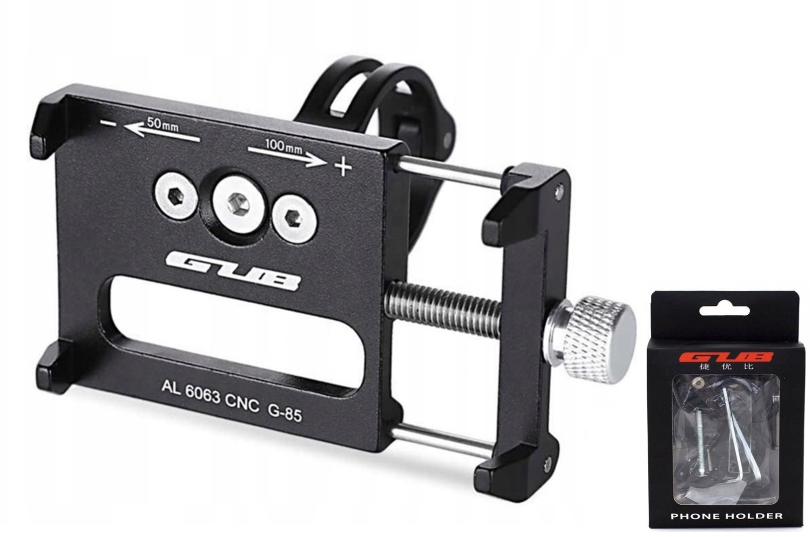 Uchwyt na telefon / aluminium / GUB G-85 / BK