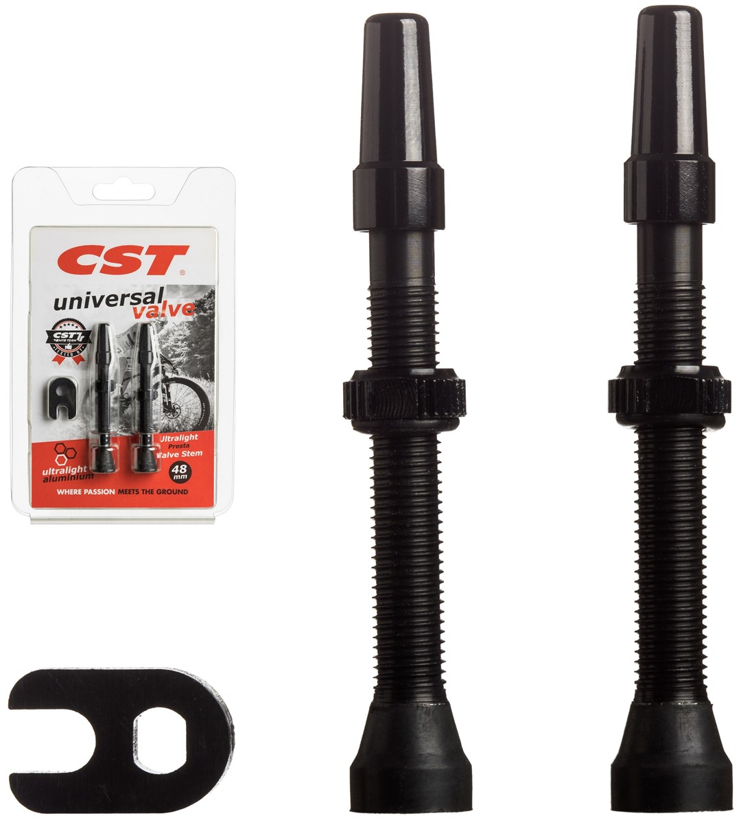 Zestaw wentyli CST Tubeless / 2szt / 48 mm / BK