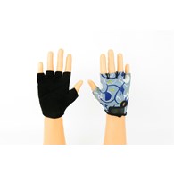 Rękawiczki rowerowe lycra  S , szara,wzorki