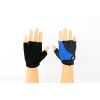 Rękawiczki rowerowe lycra  XL , czarno-niebieskie
